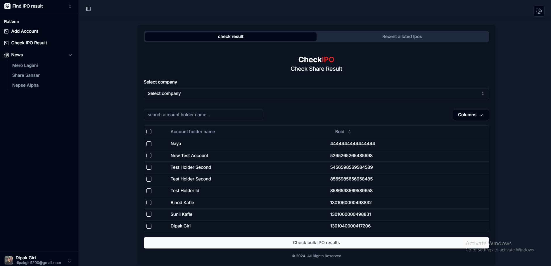 Portfolio Dashboard
